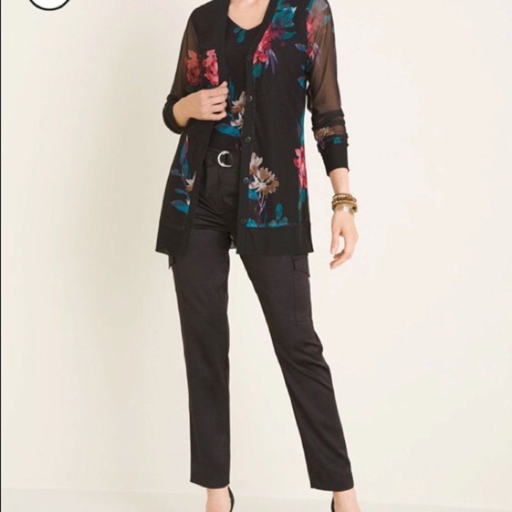 Chico’s Satin Belted Cargo Ankle Pants